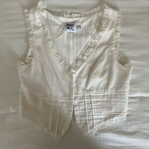 Princess Polly White Lace-Accent Top